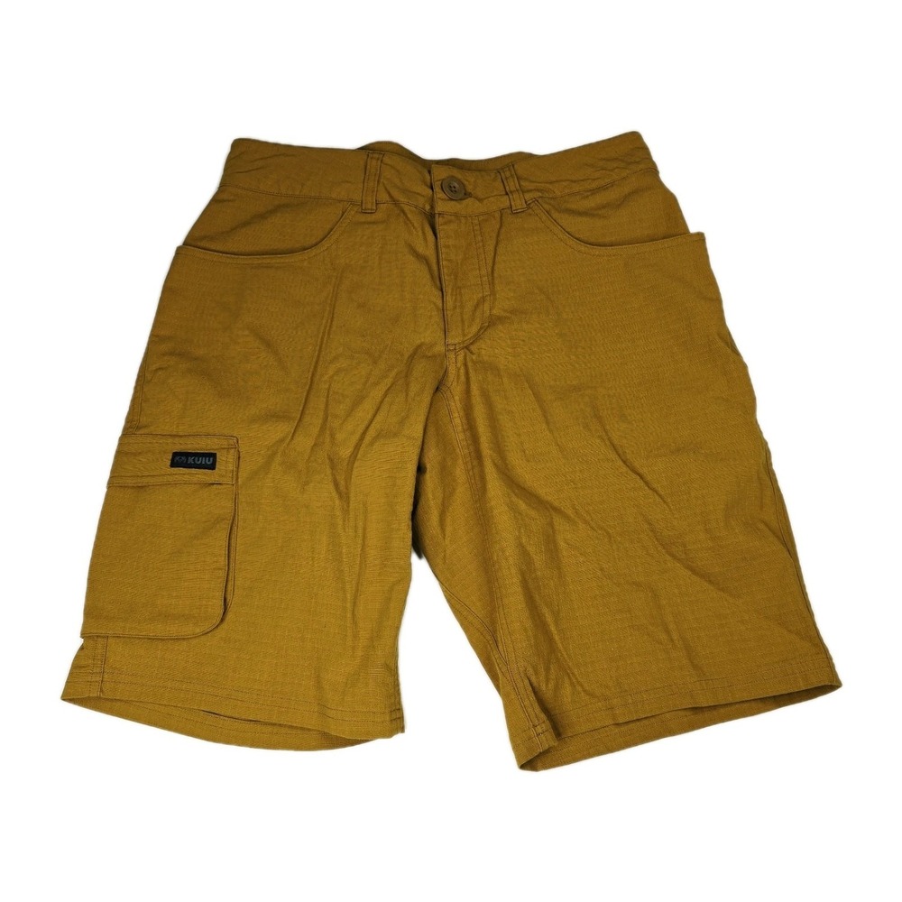 KUIU Switchback Cargo Shorts Mens 32 Nylon Cordura Hiking Hunting Mustard Gold